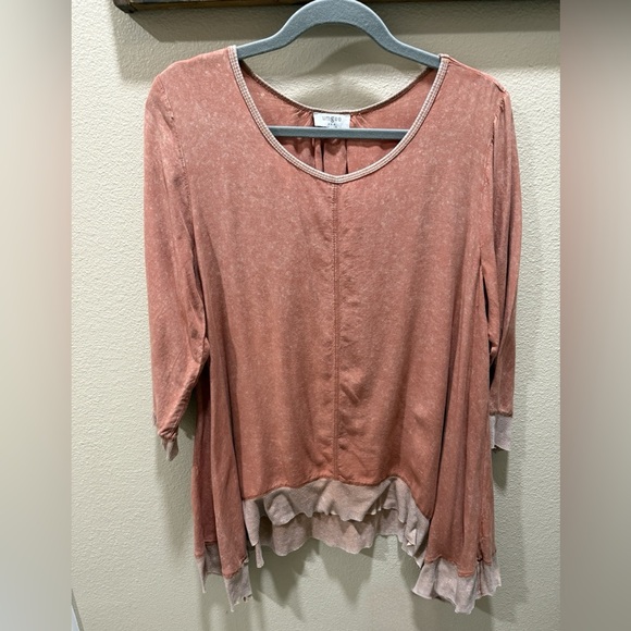 Umgee Scoop Neck Long Sleeve Tunic Top - Picture 3 of 4